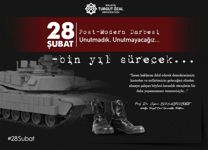 Rektör Karabulut’un 28 Şubat Post Modern Darbesi’nin 25. Yıl Dönümü Mesajı