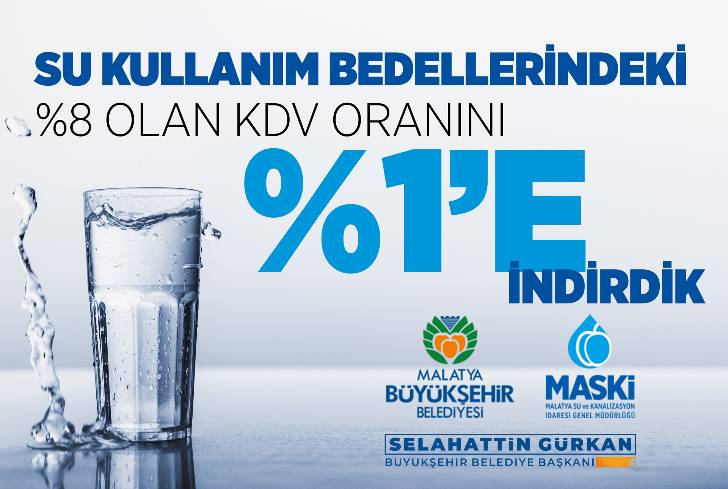 MASKİ , Su Fiyatlarında KDV İndirimi Yaptı