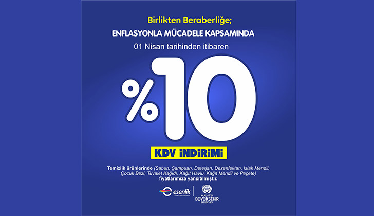 Birlikten Beraberliğe Enflasyon ile mücadele kapsamında ‘te % 10 İndirim.