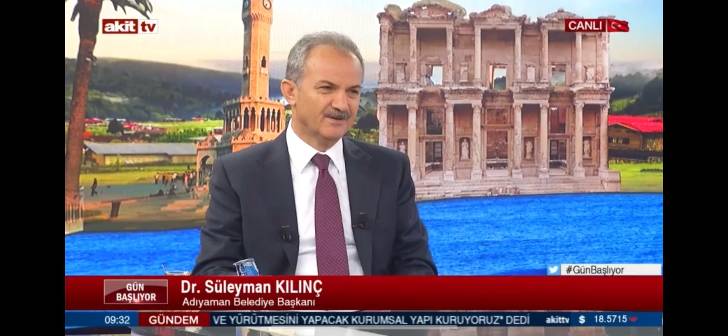  Adıyaman Belediye Başkanı Dr. Süleyman Kılınç, Akit TV’de yayınlanan ‘Gün Başlıyor’ programına konuk oldu.