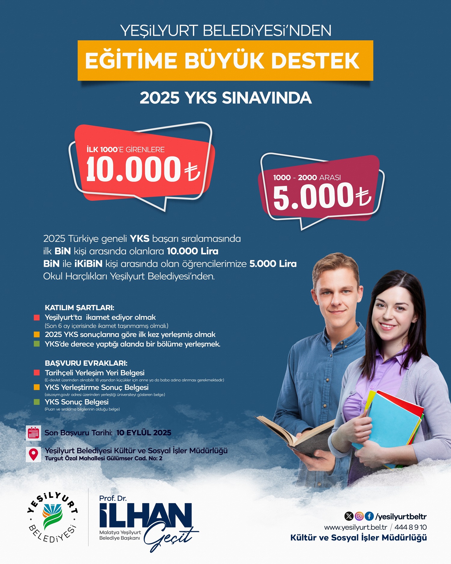 Türkiye Genelinde 2025 YKS’de Başarı Gösteren Öğrencilere Nakit Ödül