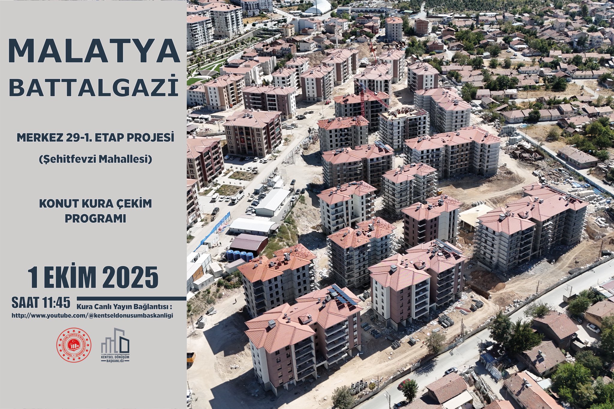 Malatya’da Kentsel Dönüşüm Projeleri İçin Kura Çekimi Yapılacak