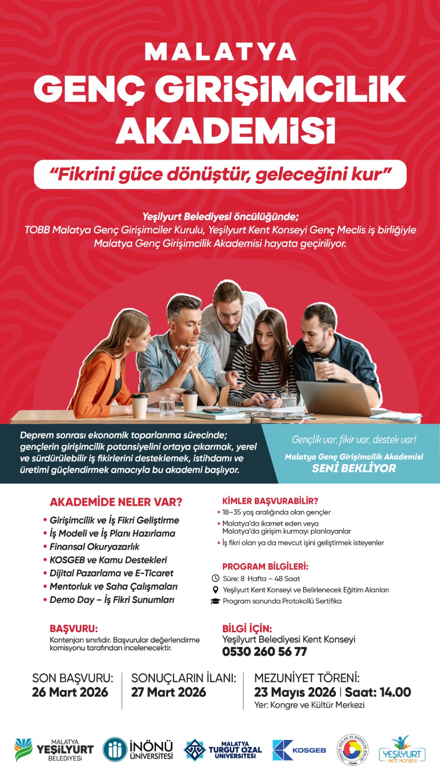 Malatya Genç Girişimcilik Akademisi 28 Mart’ta Başlıyor
