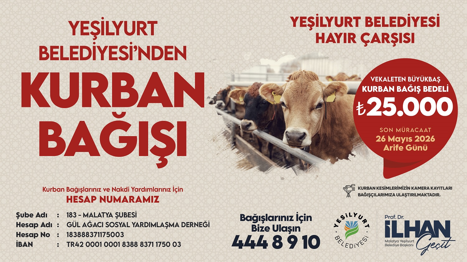 Yeşilyurt Belediyesi’nden Kurban Bağışı Seferberliği!