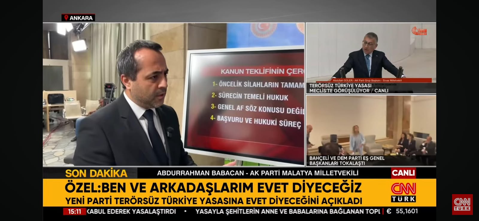 Babacan, 5 ayrı canlı yayında “Çerçeve Yasa”yı anlattı