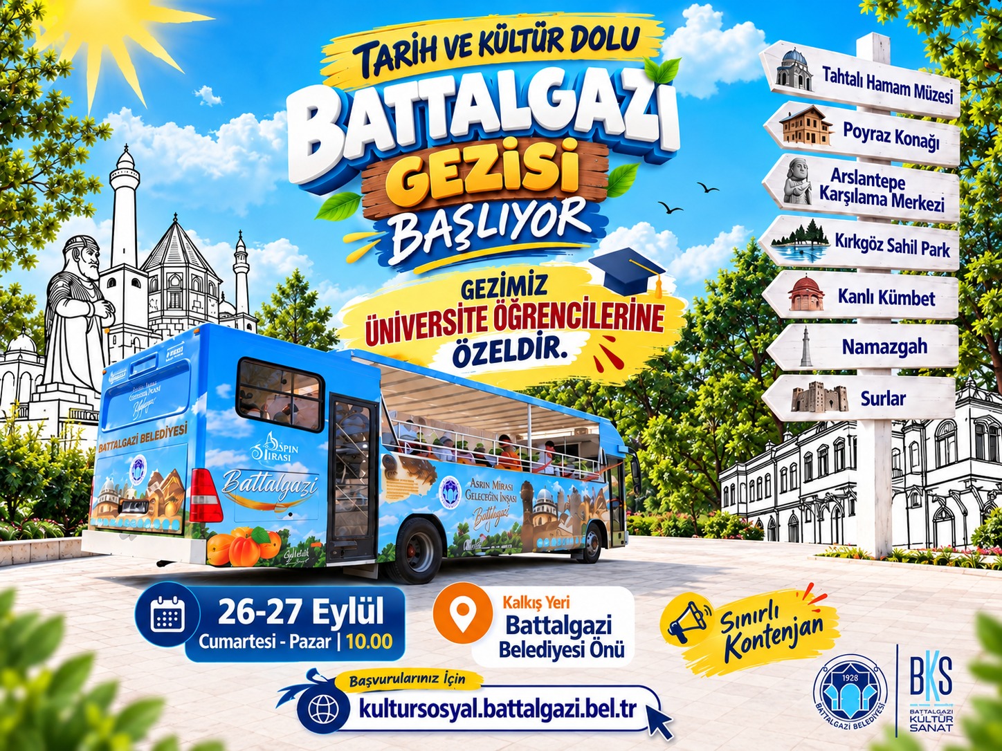 Battalgazi Belediyesinden Üniversite Öğrencilerine Tarih ve Kültür Gezisi